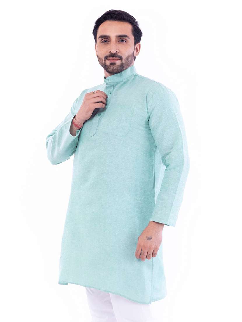 Men Pack Of 2 Solid Mandarin Neck Kurta - 22589379 -  Standard Image - 4