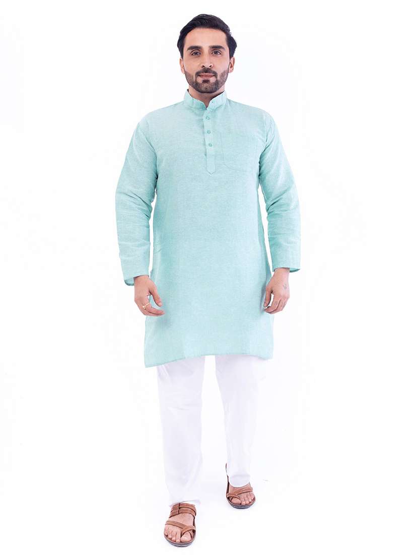 Men Pack Of 2 Solid Mandarin Neck Kurta - 22589379 -  Standard Image - 6