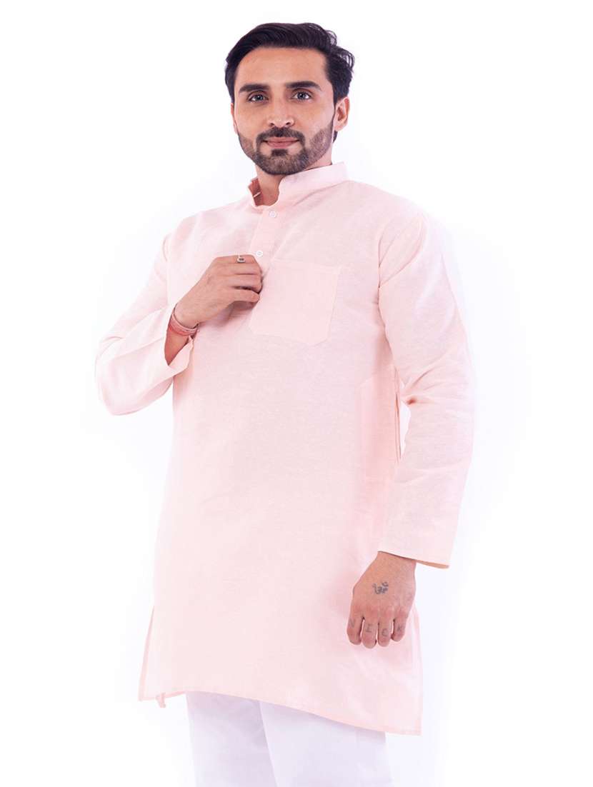 men pack of 2 solid mandarin neck kurta - 22589393 -  Standard Image - 1