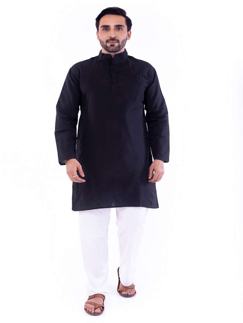 men pack of 2 solid mandarin neck kurta - 22589393 -  Standard Image - 6