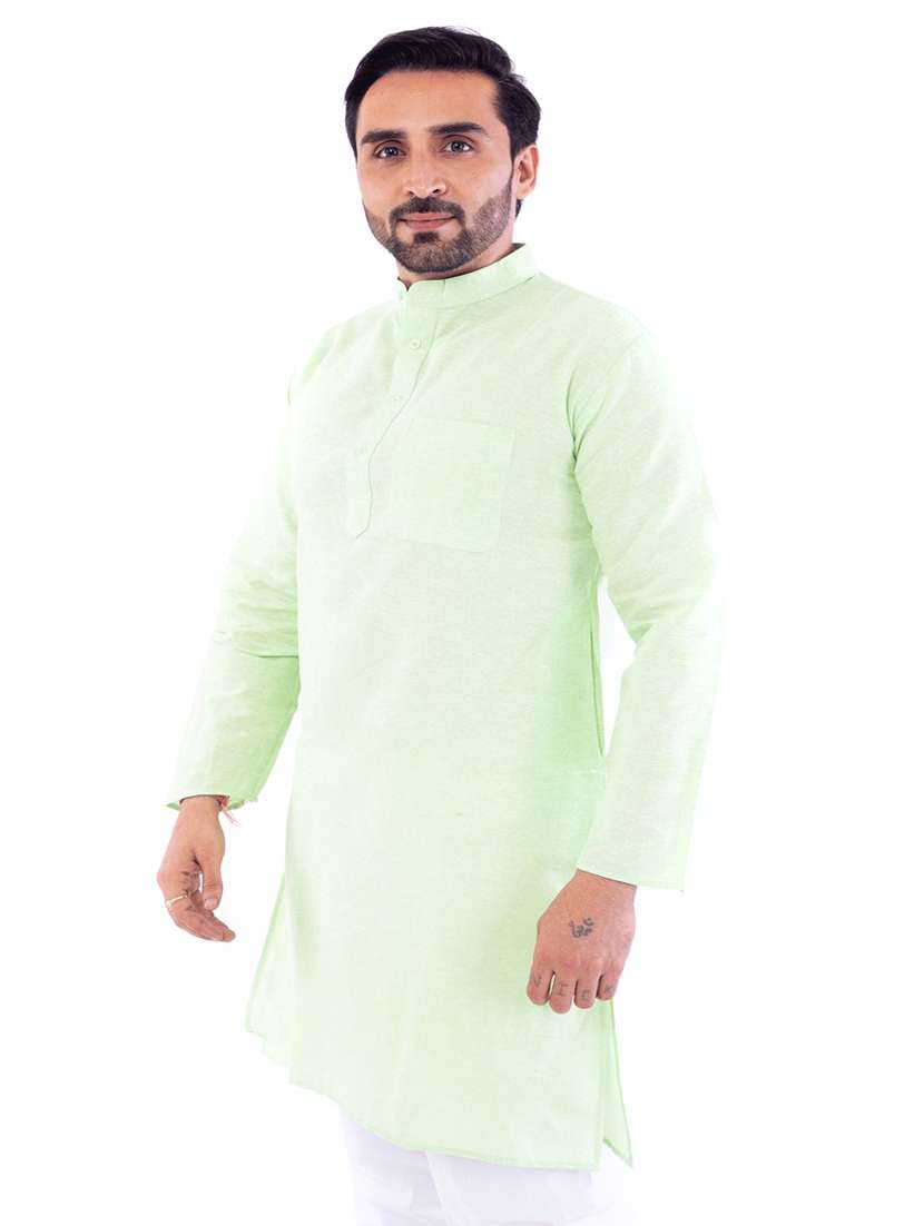 men pack of 2 solid mandarin neck kurta - 22589394 -  Standard Image - 4