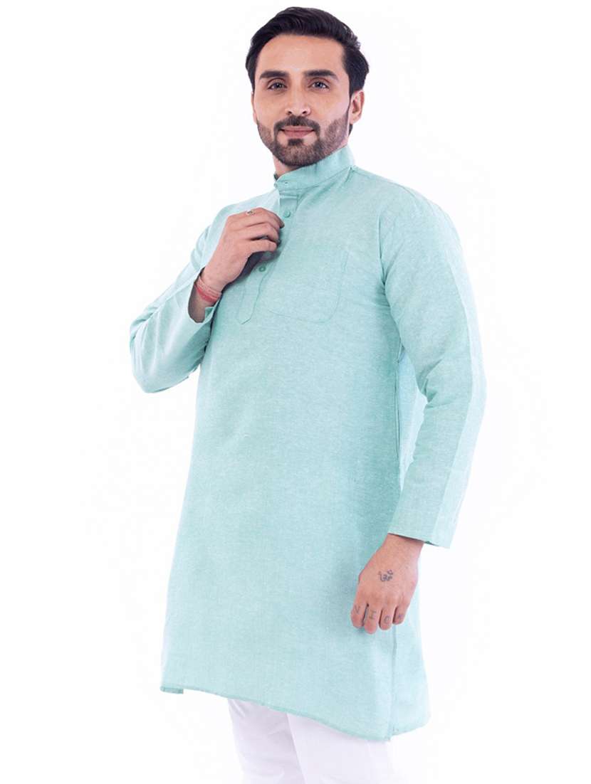 Men Pack Of 2 Solid Mandarin Neck Kurta - 22589414 -  Standard Image - 1