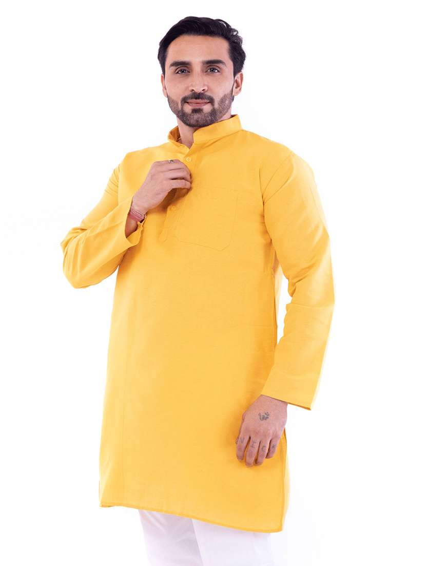 Men Pack Of 2 Solid Mandarin Neck Kurta - 22589415 -  Standard Image - 4