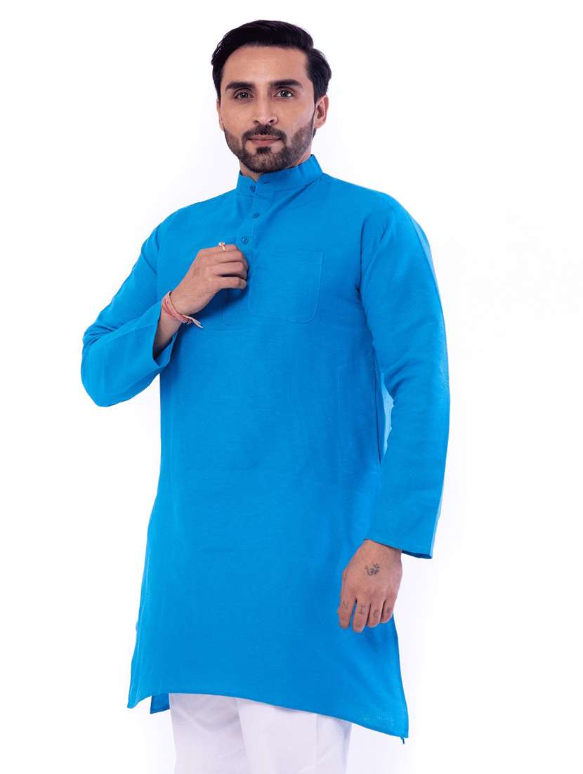 Men Pack Of 2 Solid Mandarin Neck Kurta - 22589422 -  Standard Image - 1