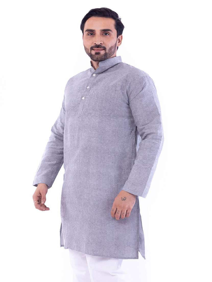 Men Pack Of 2 Solid Mandarin Neck Kurta - 22589422 -  Standard Image - 4