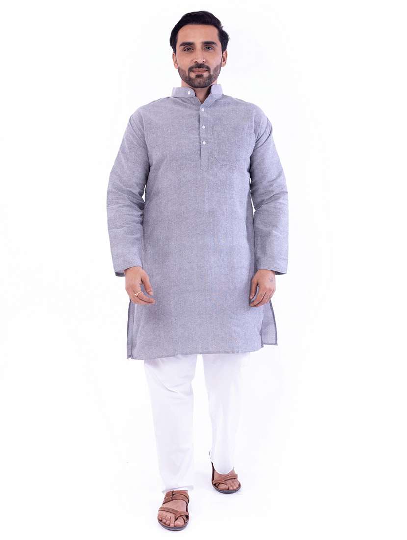 Men Pack Of 2 Solid Mandarin Neck Kurta - 22589422 -  Standard Image - 6