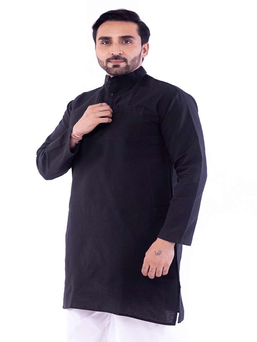 Men Pack Of 2 Solid Mandarin Neck Kurta - 22589423 -  Standard Image - 1