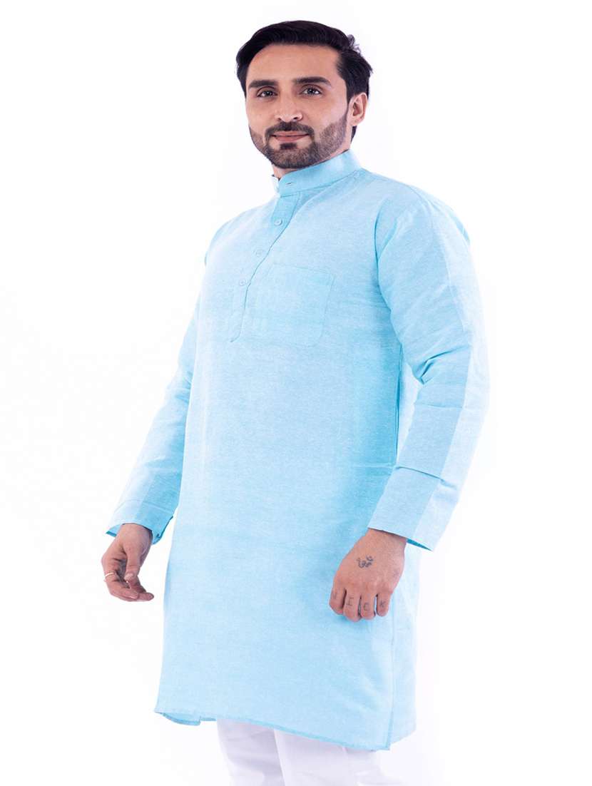 Men Pack Of 2 Solid Mandarin Neck Kurta - 22589423 -  Standard Image - 4