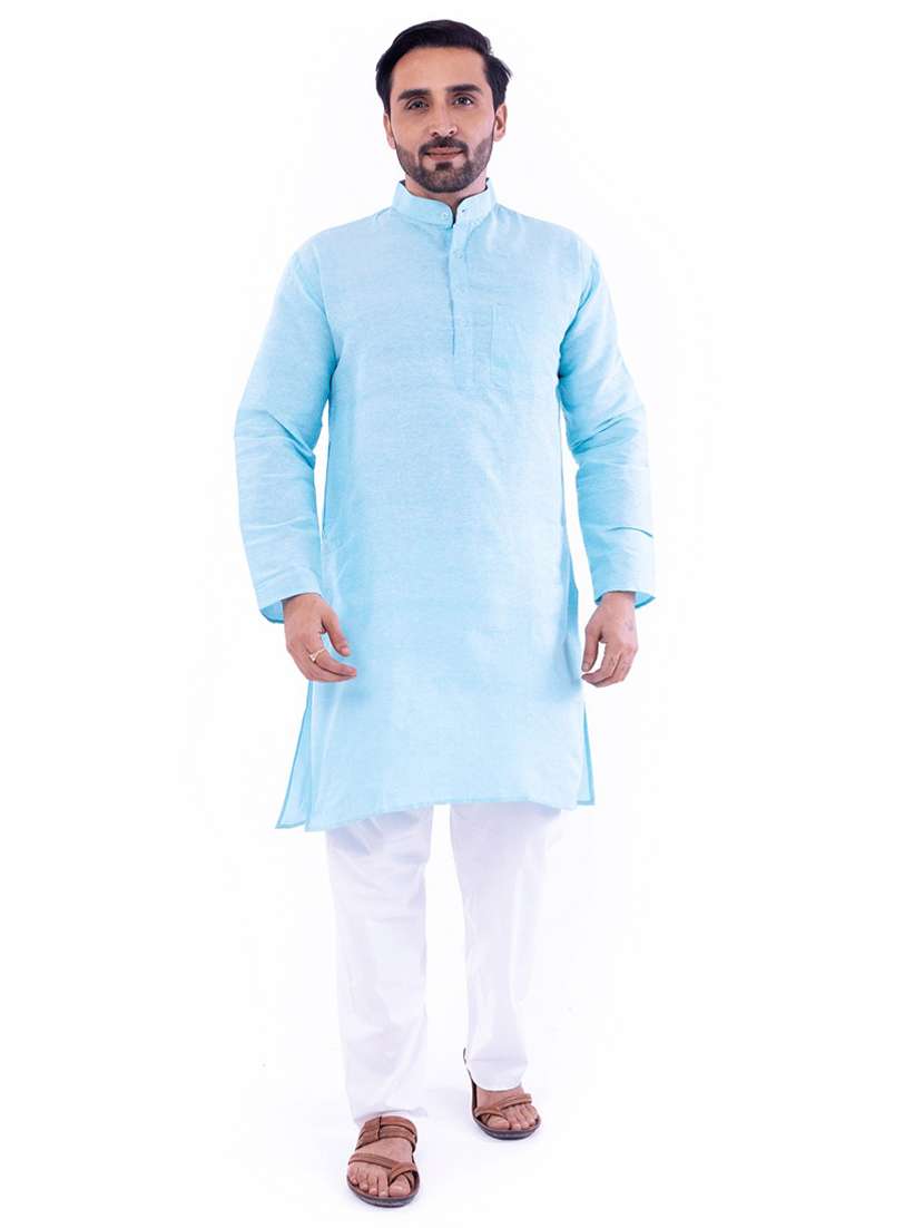 Men Pack Of 2 Solid Mandarin Neck Kurta - 22589423 -  Standard Image - 6