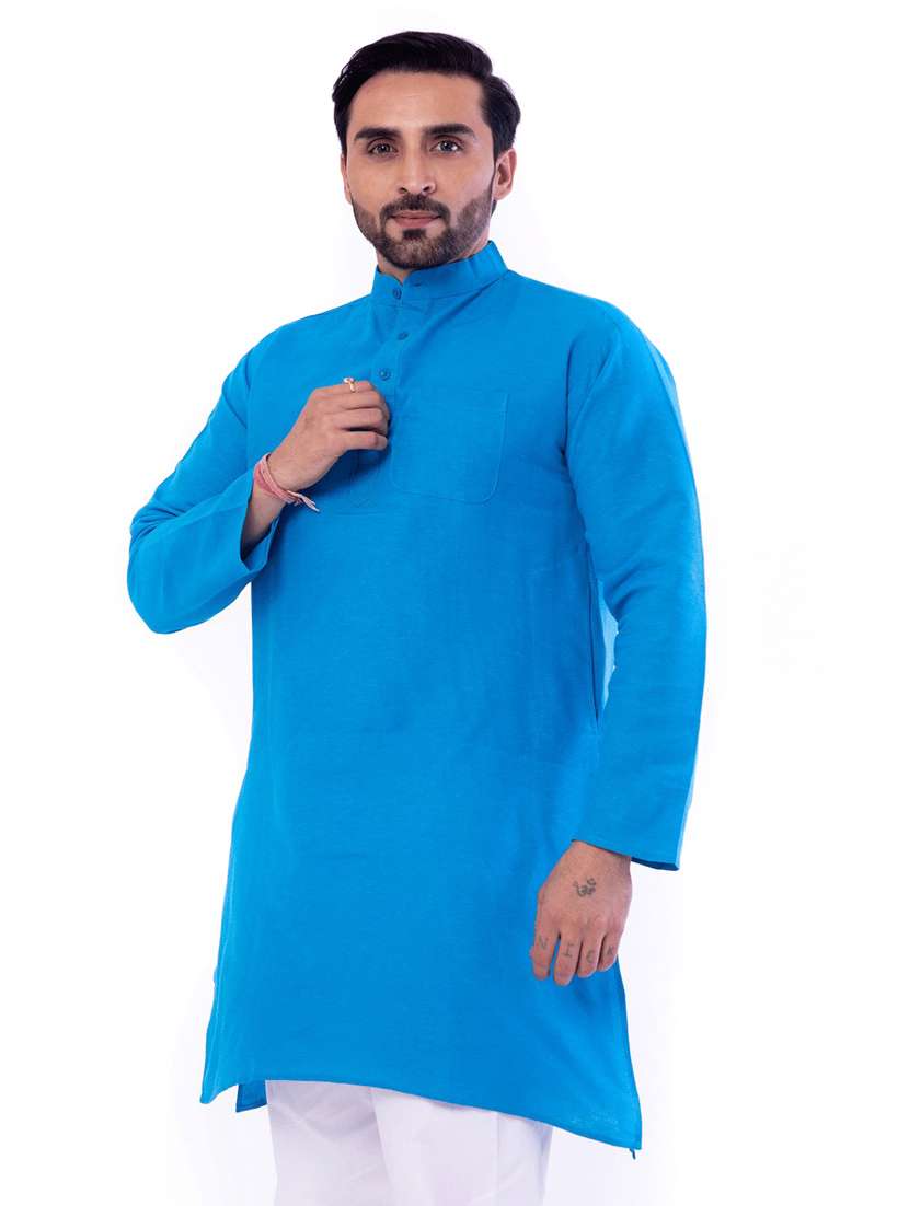 Men Pack Of 2 Solid Mandarin Neck Kurta - 22589428 -  Standard Image - 1