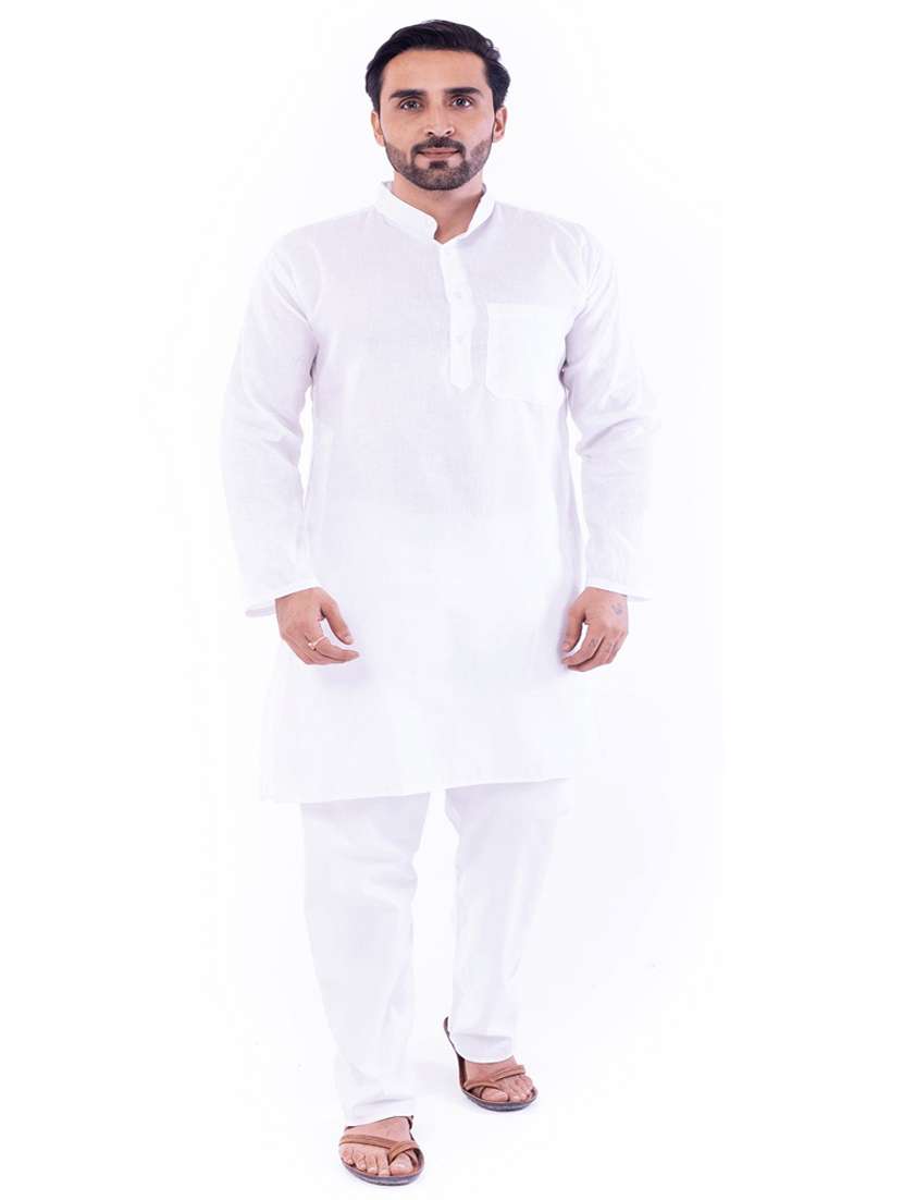 Men Pack Of 2 Solid Mandarin Neck Kurta - 22589428 -  Standard Image - 6