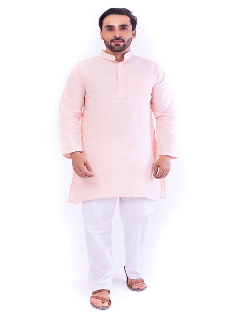 men pack of 2 solid mandarin neck kurta - 22589447 -  Standard Image - 6