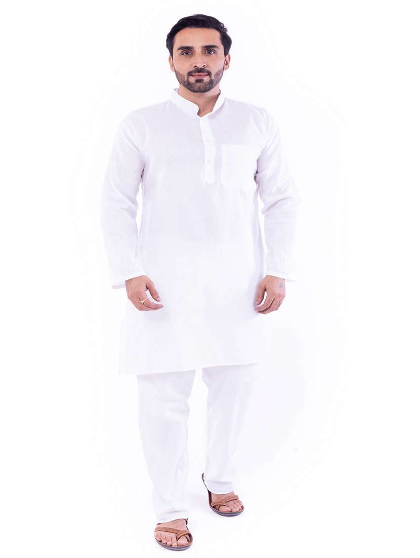 Men Pack Of 2 Solid Mandarin Neck Kurta - 22589452 -  Standard Image - 6