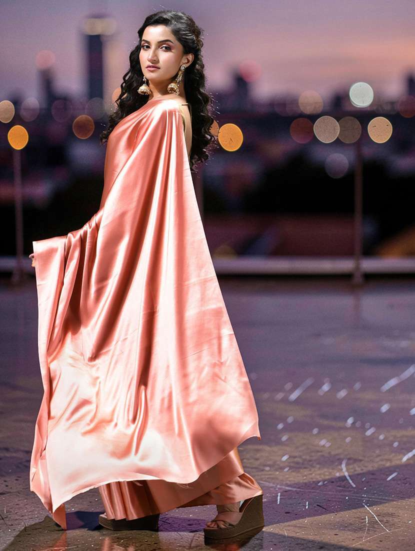 women solid plain saree - 22589669 -  Standard Image - 1