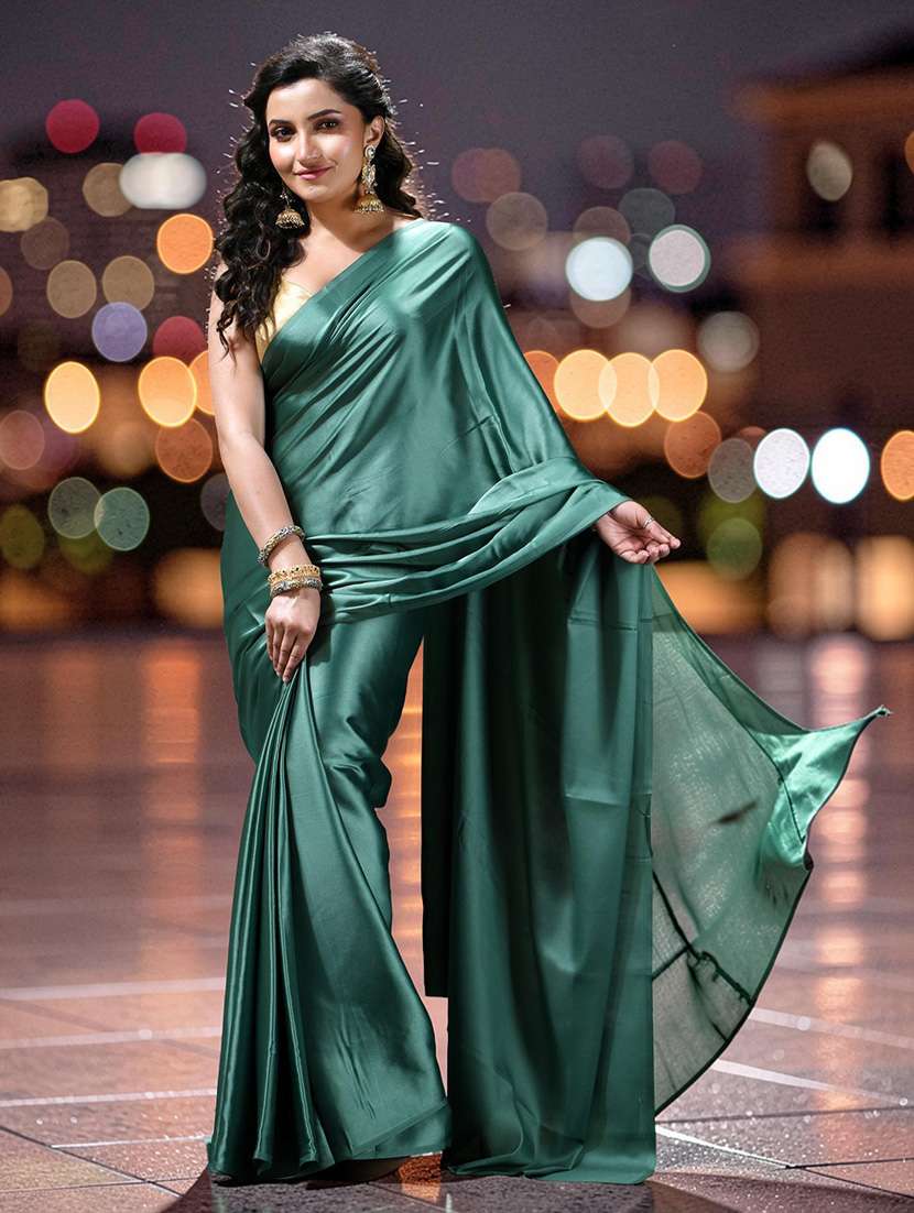 women solid plain saree - 22589671 -  Standard Image - 1