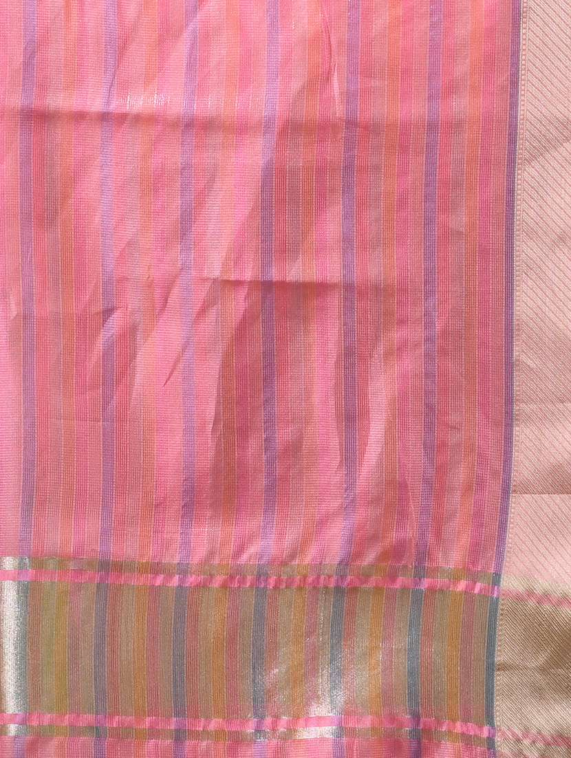 women striped bordered saree with blouse - 22589683 -  Standard Image - 4