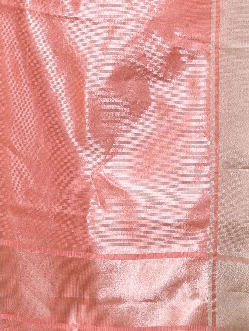 women solid with bordered handloom saree with blouse - 22589685 -  Standard Image - 4