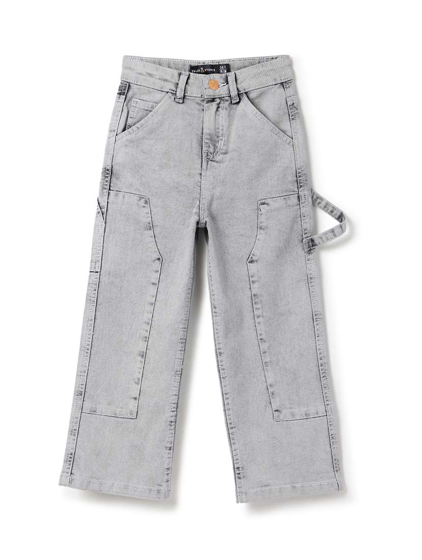 Boys Solid Mid Rise Relaxed Fit Jeans - 22589838 -  Standard Image - 1