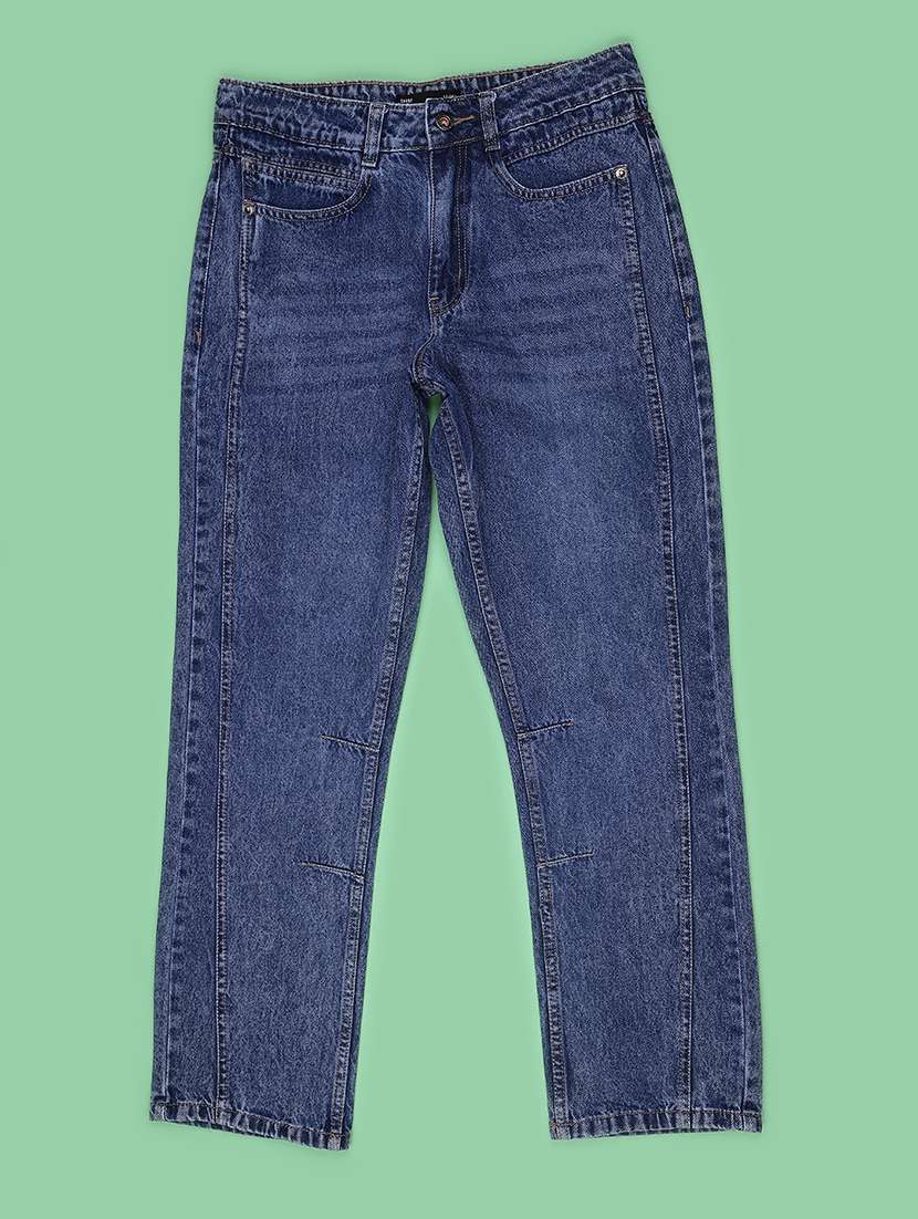 Boys Washed Mid Rise Straight Jeans - 22589873 -  Standard Image - 1