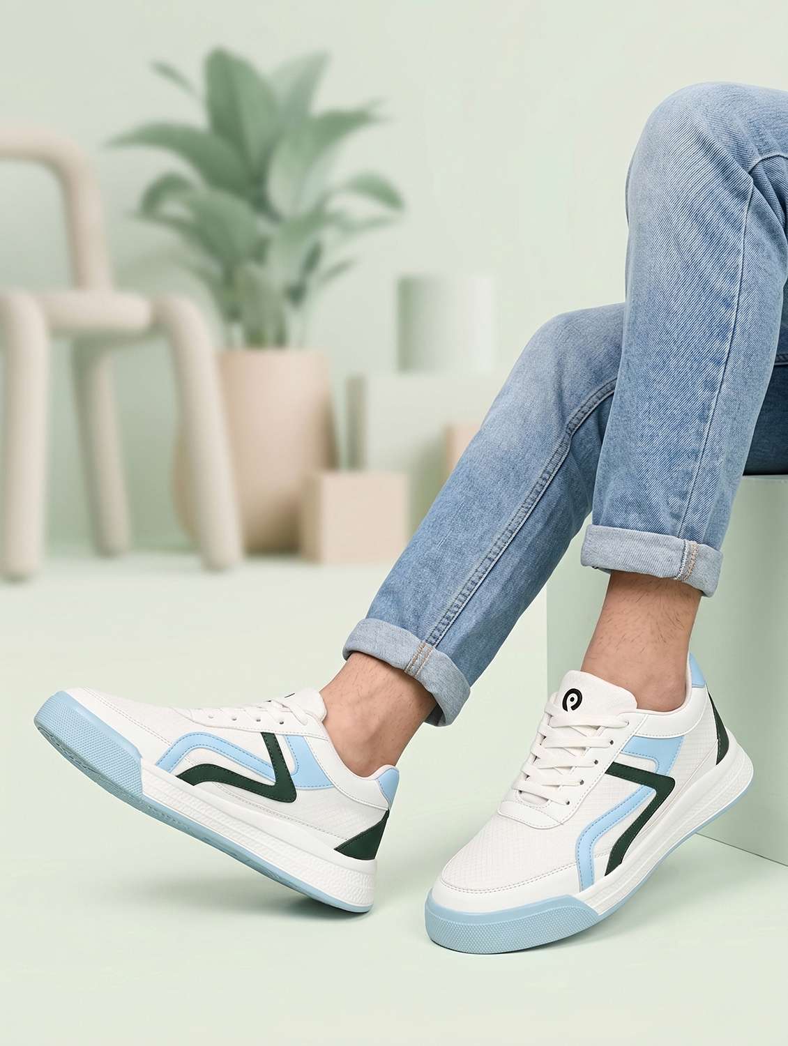 men colourblocked lace up sneakers - 22589879 -  Standard Image - 4