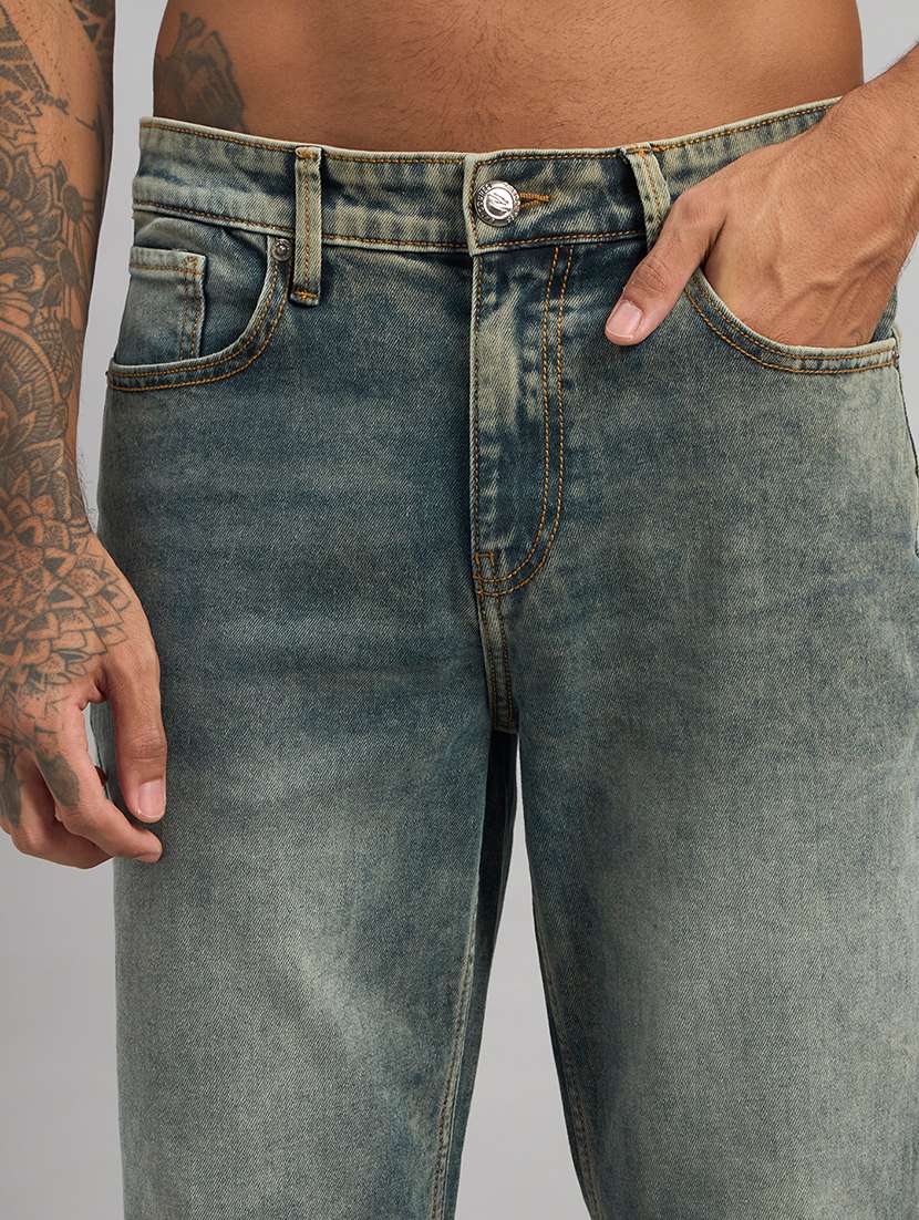 men washed mid rise full length straight jeans - 22589883 -  Standard Image - 1
