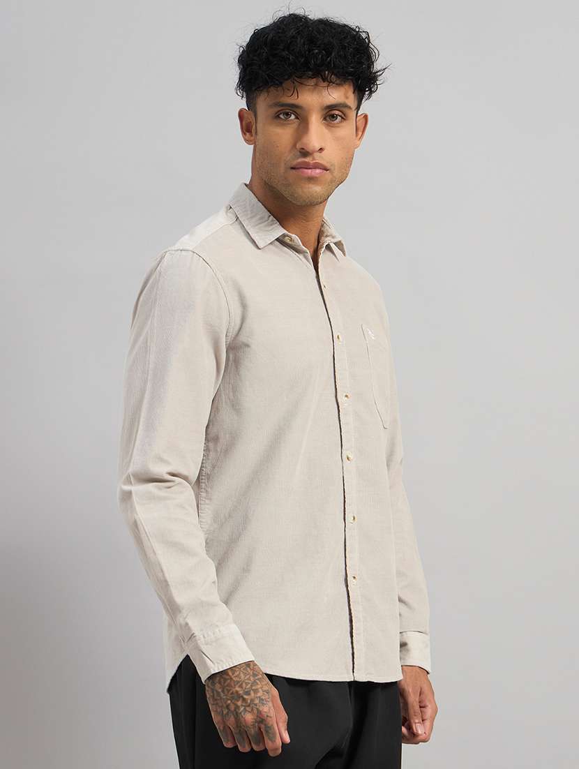 men solid long sleeve regular fit casual shirt - 22589887 -  Standard Image - 4