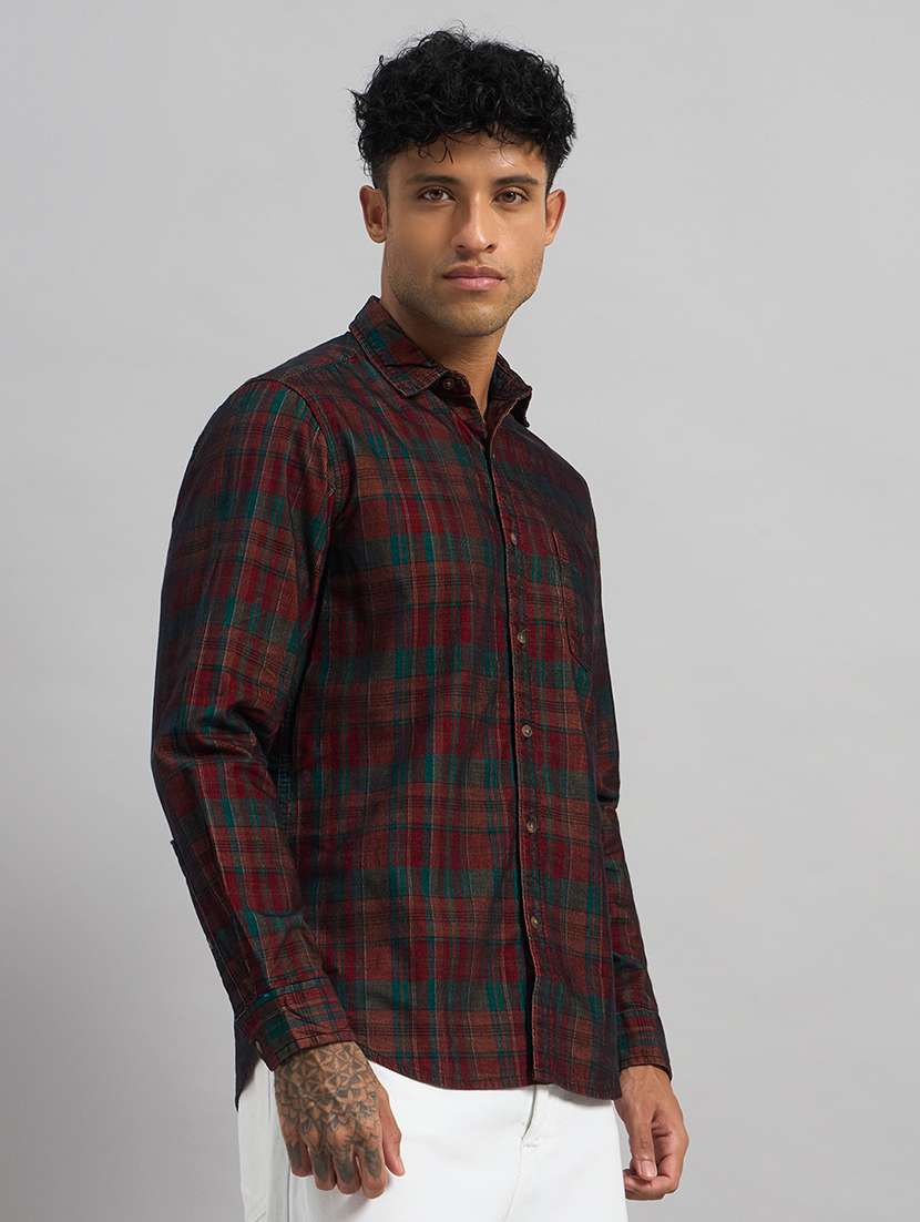 men checkered long sleeve regular fit casual shirt - 22589892 -  Standard Image - 4