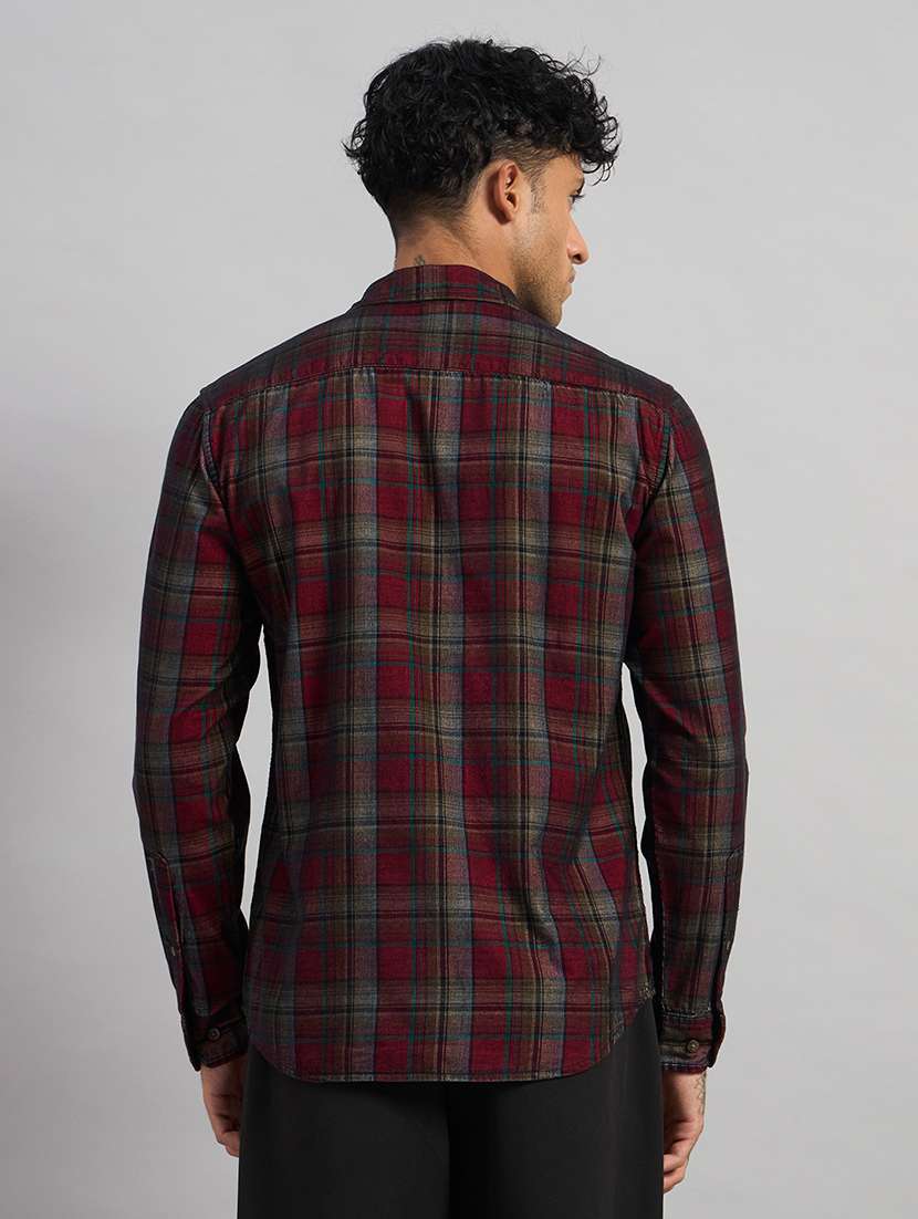 men checkered long sleeve regular fit casual shirt - 22589893 -  Standard Image - 4