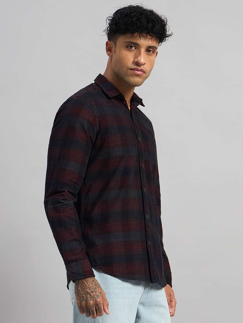 men checkered long sleeve regular fit casual shirt - 22589897 -  Standard Image - 4