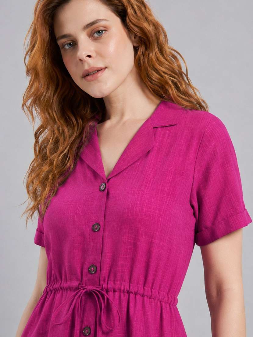 women self design short sleeves a-line dress - 22589944 -  Standard Image - 1