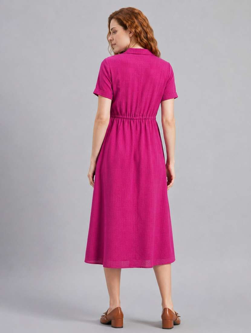 women self design short sleeves a-line dress - 22589944 -  Standard Image - 4