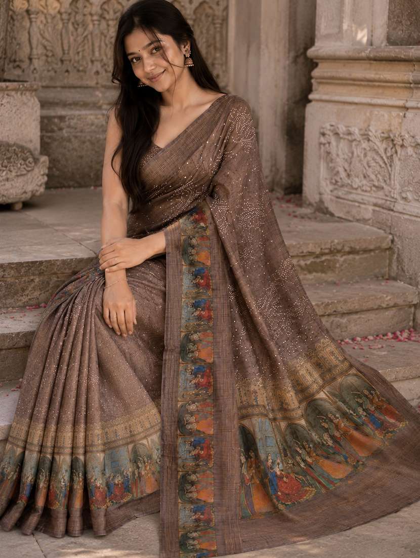 women printed casual wear saree with blouse - 22589997 -  Standard Image - 4