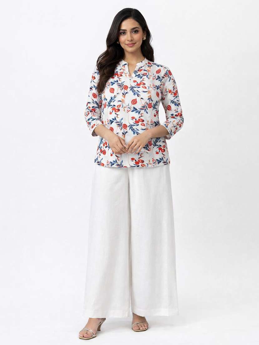 Women Printed Three Quarter Sleeve Ethnic Co-ord Set - 22590134 -  Standard Image - 1