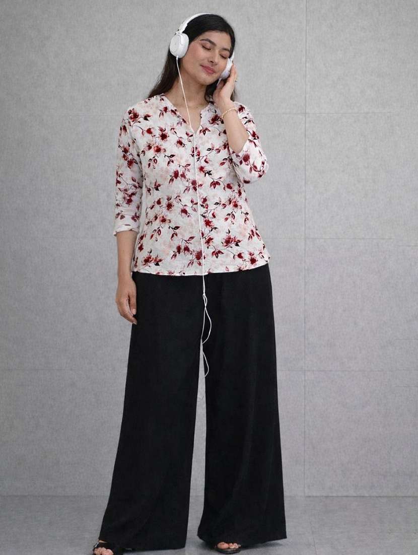 women printed three quarter sleeve ethnic co-ord set - 22590141 -  Standard Image - 1