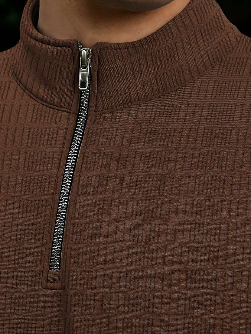 Men Self Design Long Sleeve Regular Fit T-shirt - 22590227 -  Standard Image - 4