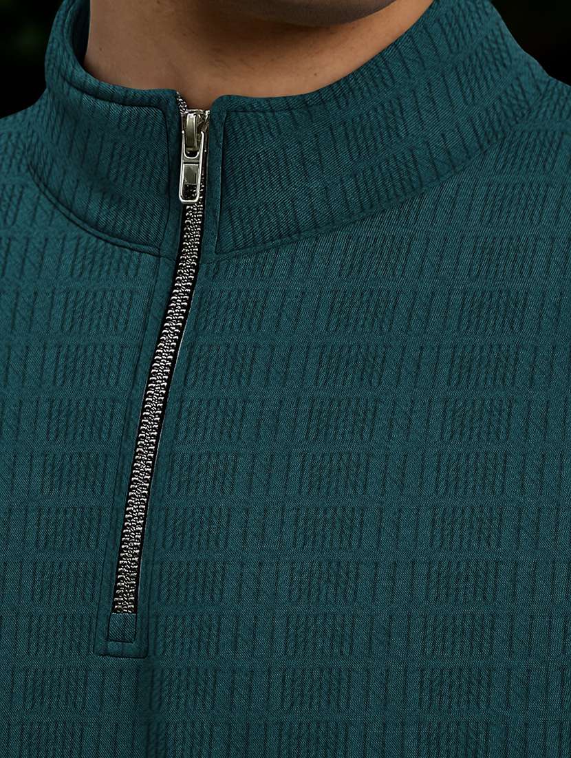 Men Self Design Long Sleeve Regular Fit T-shirt - 22590229 -  Standard Image - 1