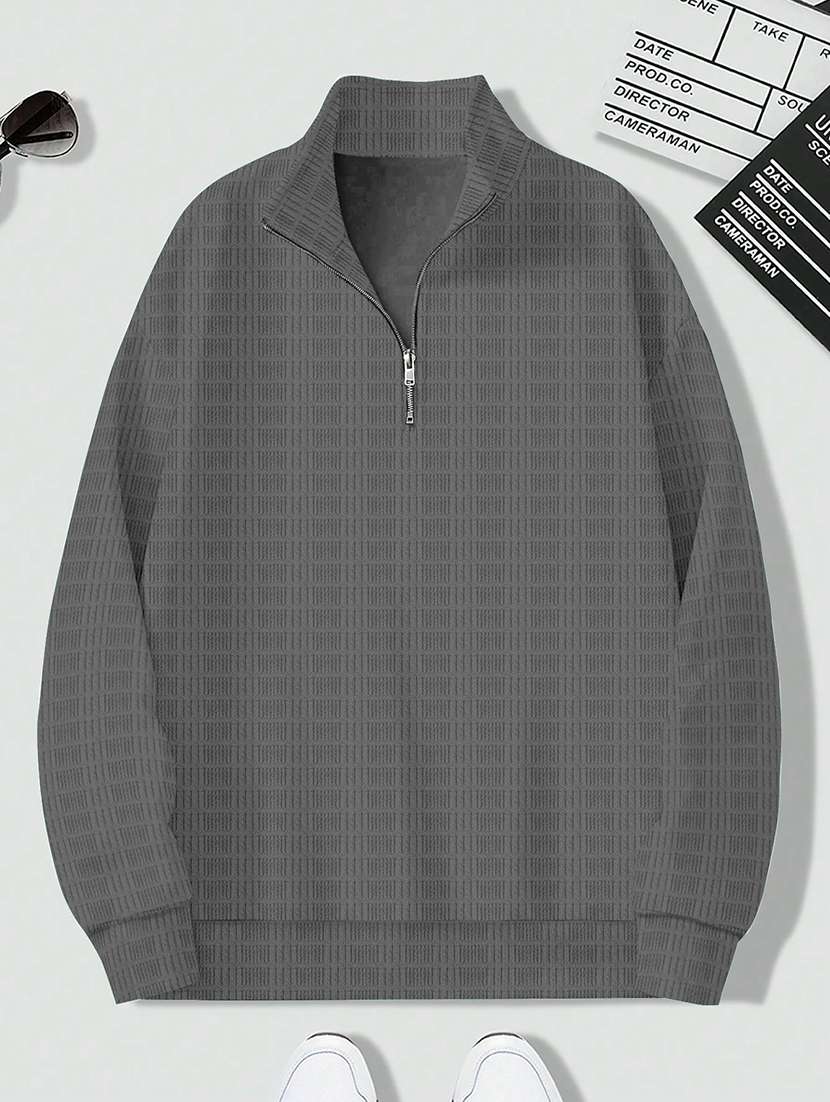 Men Self Design Long Sleeve Regular Fit T-shirt - 22590233 -  Standard Image - 4