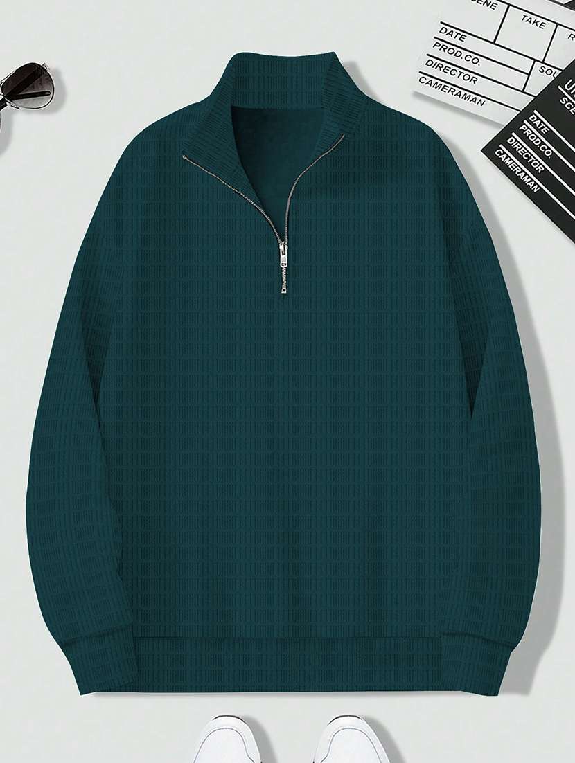 Men Self Design Long Sleeve Regular Fit T-shirt - 22590234 -  Standard Image - 4