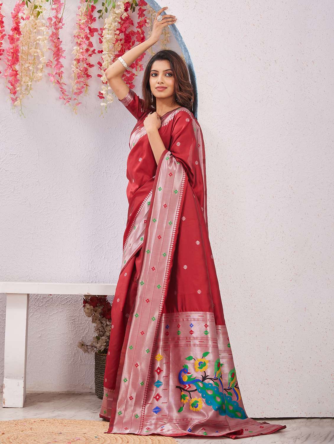 women self design paithani saree with blouse - 22590260 -  Standard Image - 4