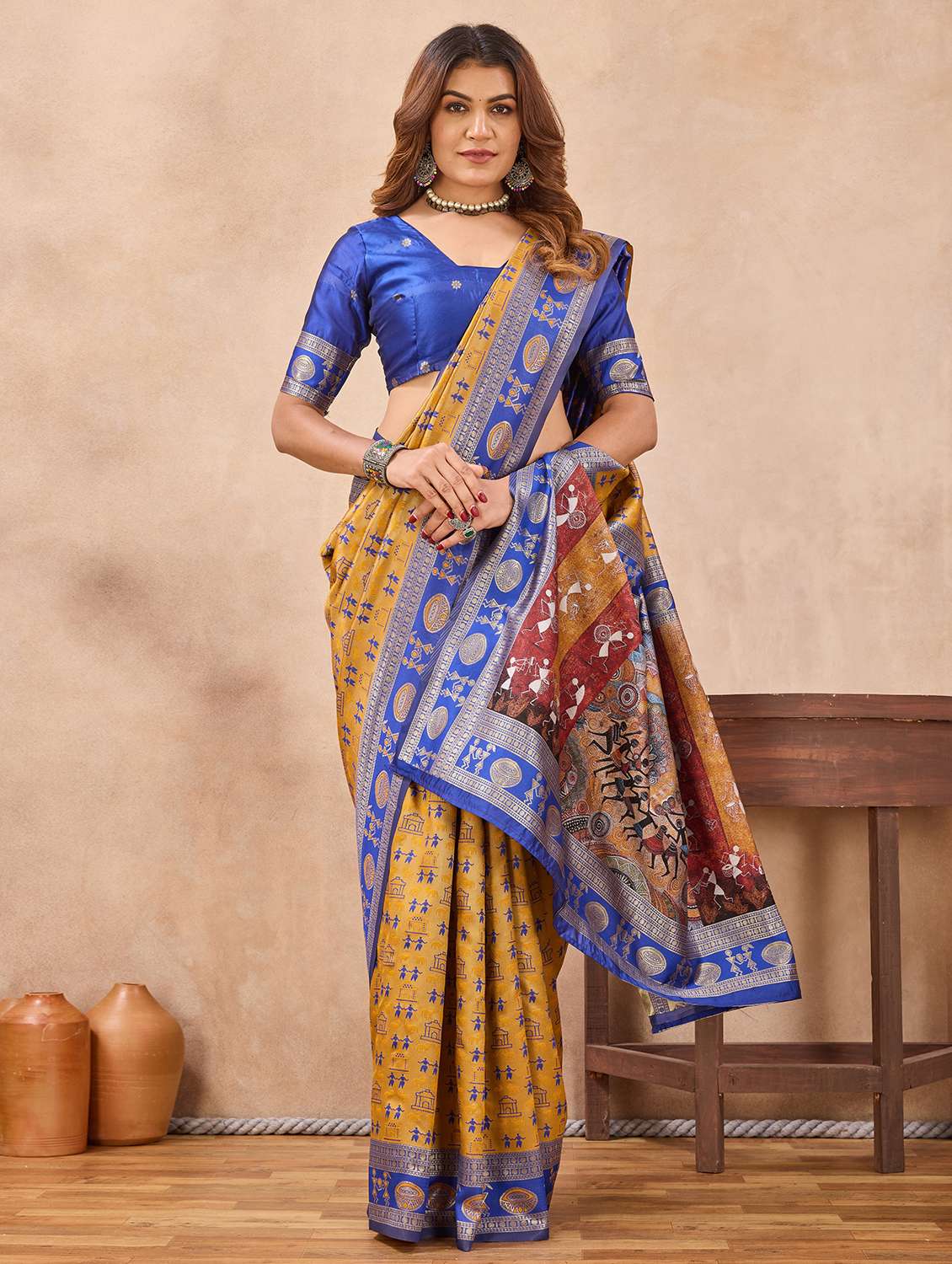women self design bordered saree with blouse - 22590314 -  Standard Image - 4