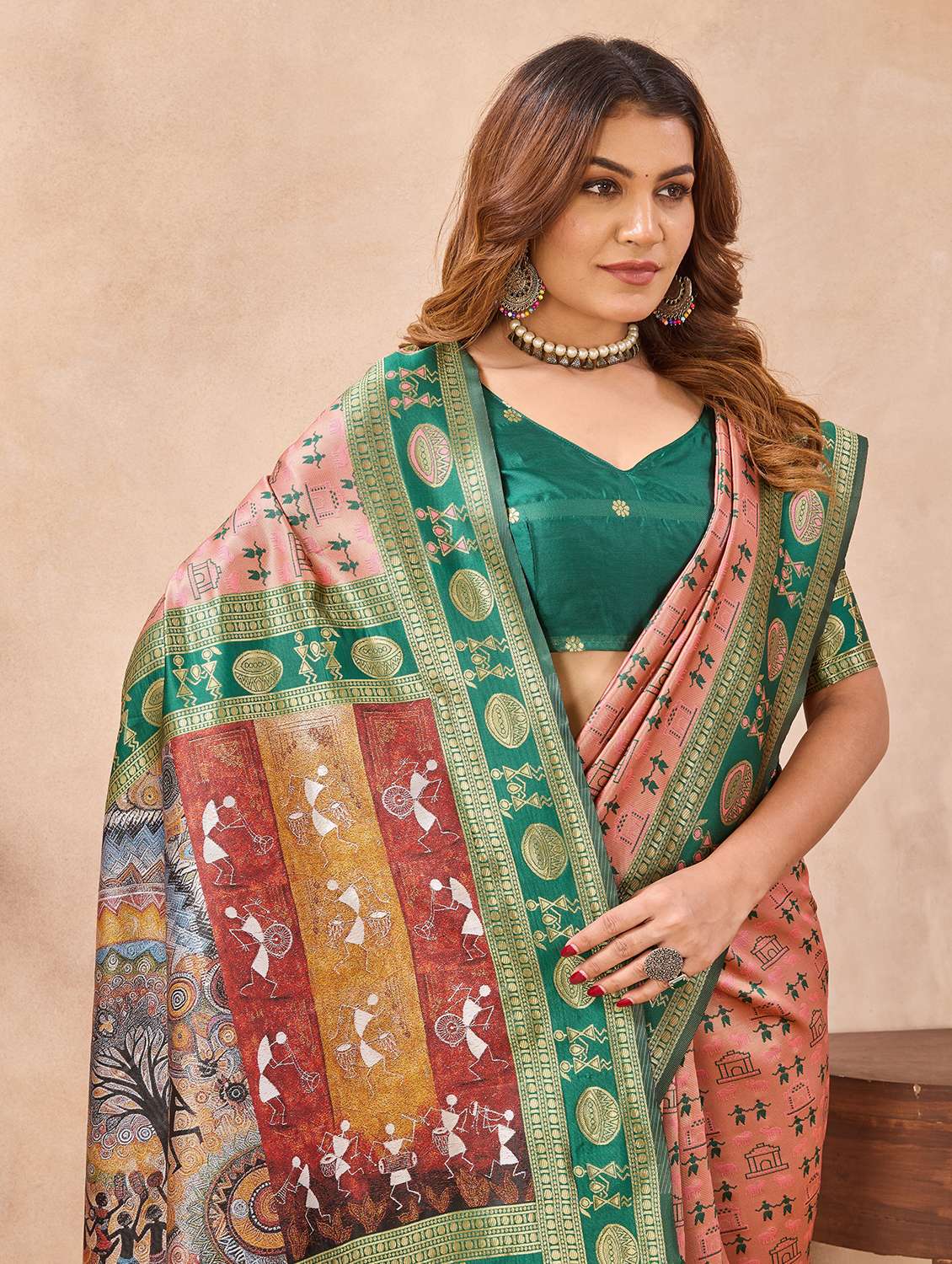 women self design bordered saree with blouse - 22590316 -  Standard Image - 1