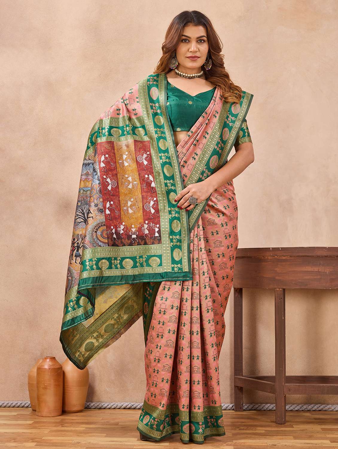 women self design bordered saree with blouse - 22590316 -  Standard Image - 4