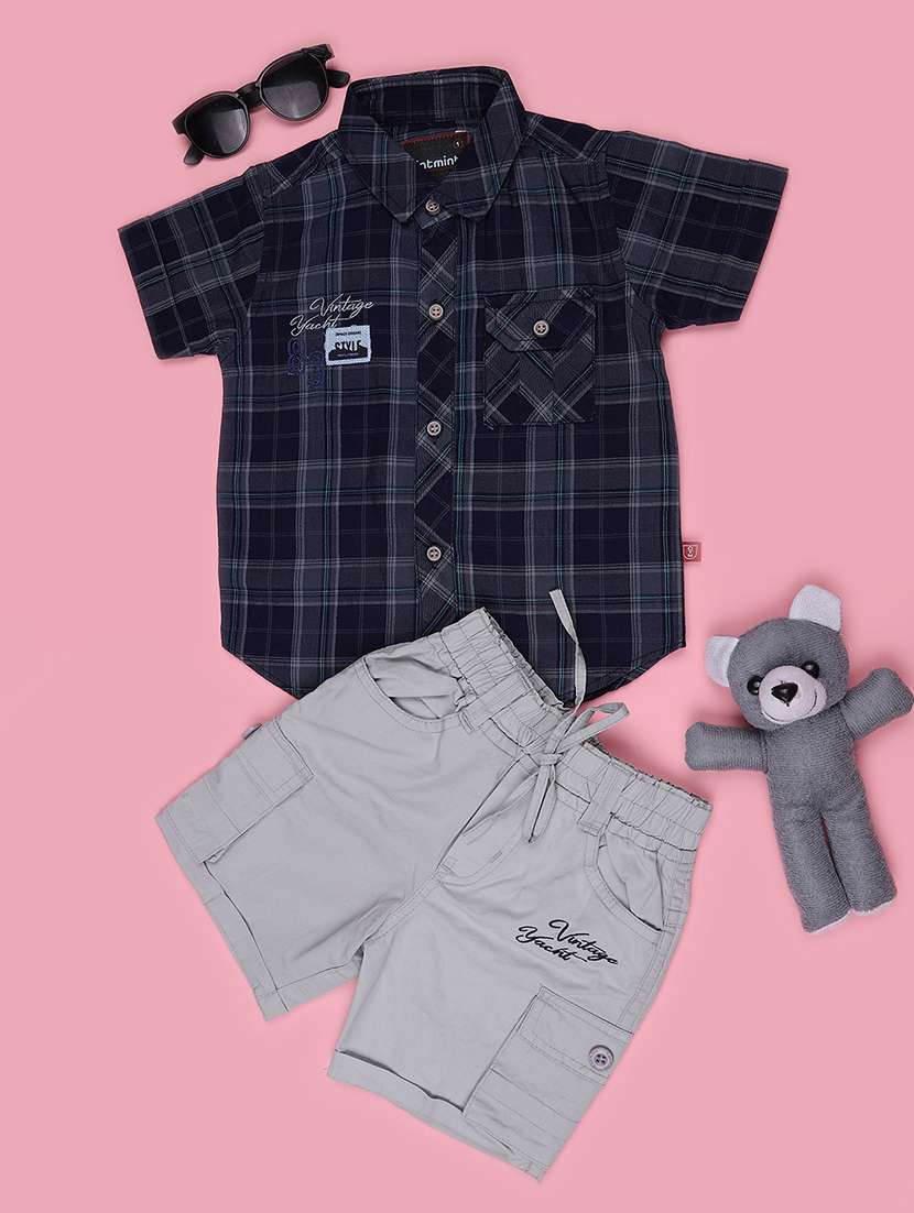 boys printed short sleeves shirt and shorts set - 22590320 -  Standard Image - 1