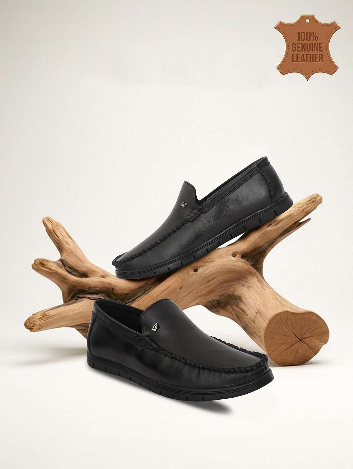 men solid slip on loafers