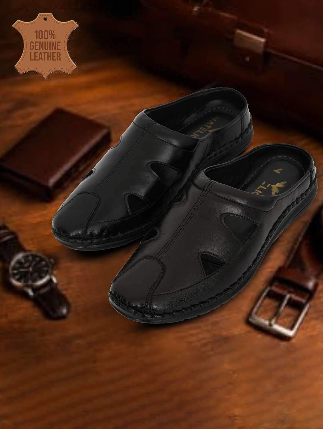 men solid slip on sandal - 22590519 -  Standard Image - 1