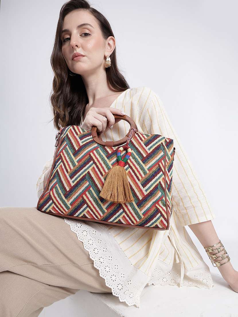 Women Printed Handloom Handbag - 22590553 -  Standard Image - 4