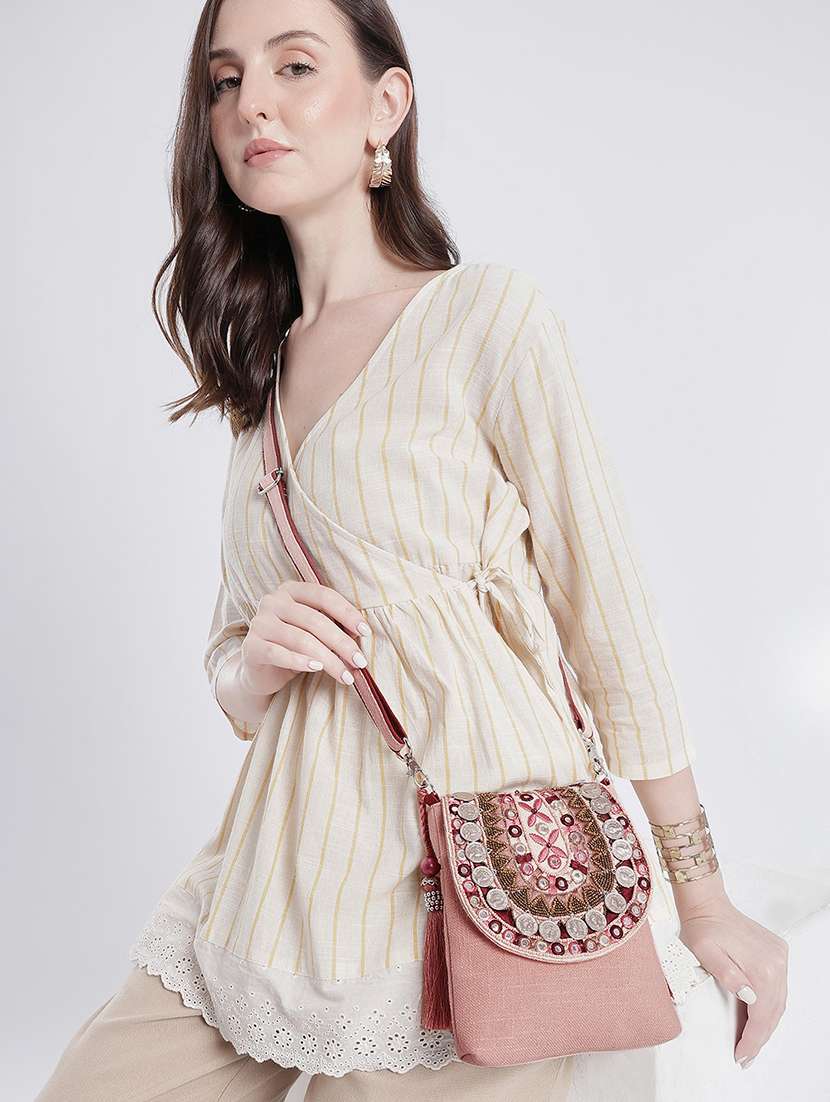 women embroidered sling bag - 22590556 -  Standard Image - 4