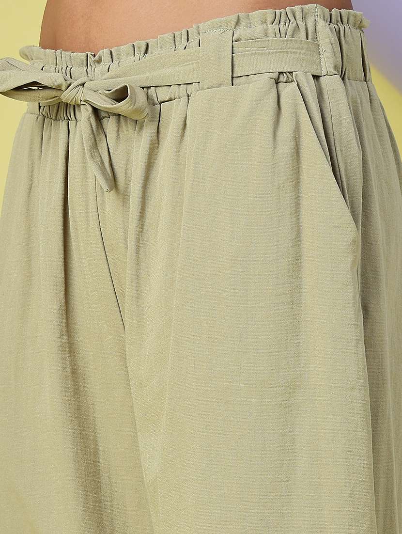 Women Solid High Rise Straight Trouser - 22590599 -  Standard Image - 1