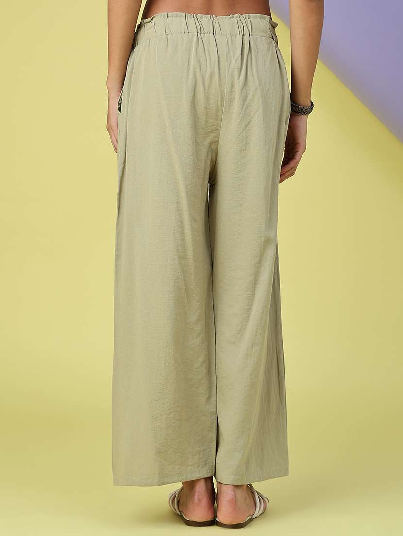 Women Solid High Rise Straight Trouser - 22590599 -  Standard Image - 4
