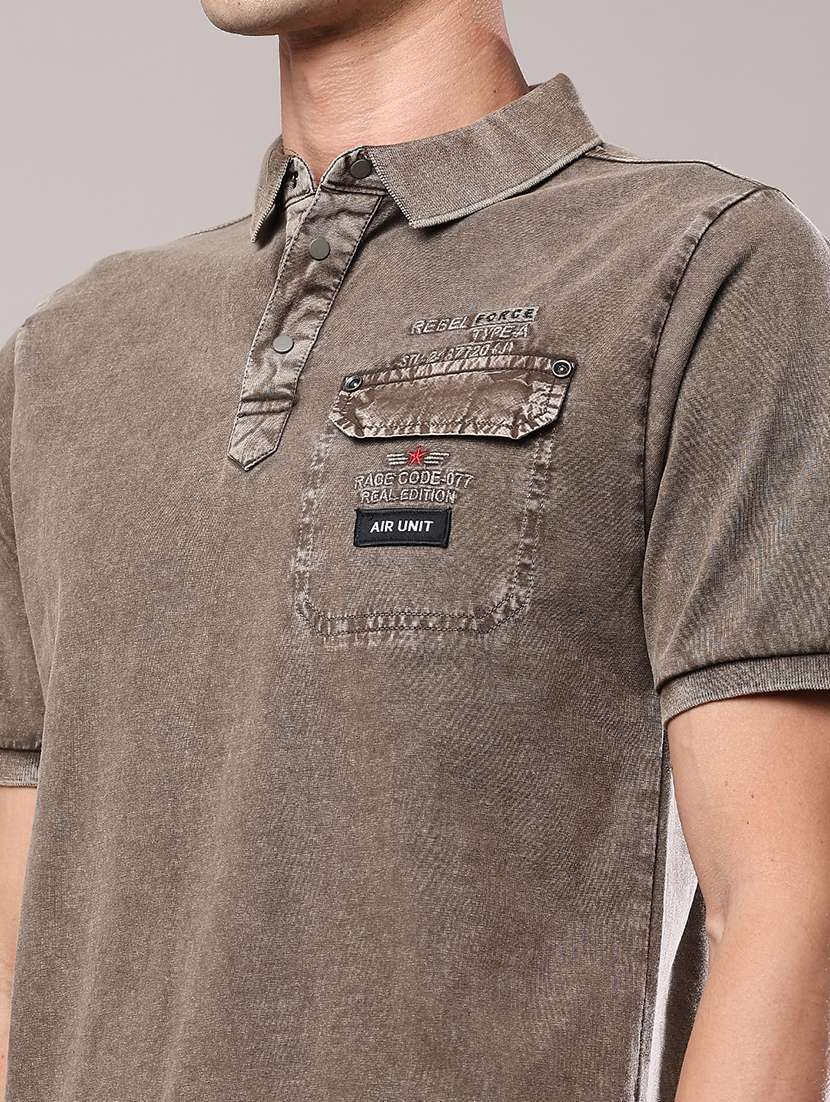 Men Solid Short Sleeves Polo T-shirt - 22590766 -  Standard Image - 1